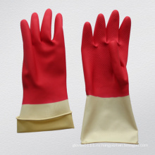 Двухцветная домашняя латексная перчатка - 5702